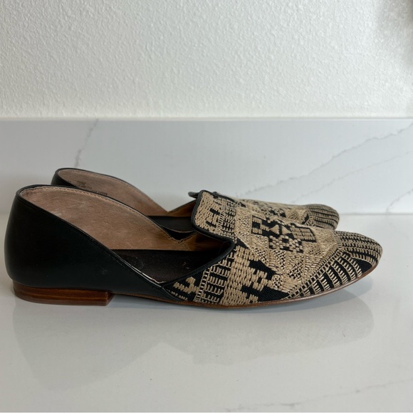 Latigo Shoes - Latigo Tan Black Alba Embroidered Slip-On Flats Size 7.5
